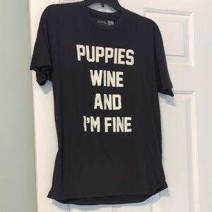 Black Graphic T-Shirt with White Text